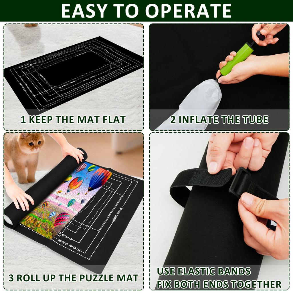 Puzzles Mat Jigsaw Roll Felt Mat Play Mat Puzzles Blanket For Up To 2000 Pieces Puzzle Accessories Portable Travel Storage Bag