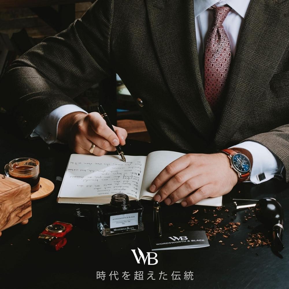 Wordsworth   Black Majesty Premium Metal FouNtaiN PeN   Black Gold With Medium N