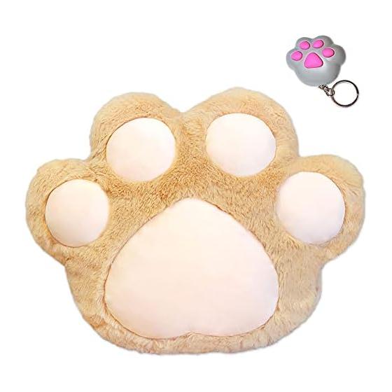 Cat Plush Toy, Cute Paw Cushion, Can Be Handled from the Side, Cat Goods, Storage Pocket, Fluffy Body Pillow, 25 X 32, Comes with Mini Light (Paw