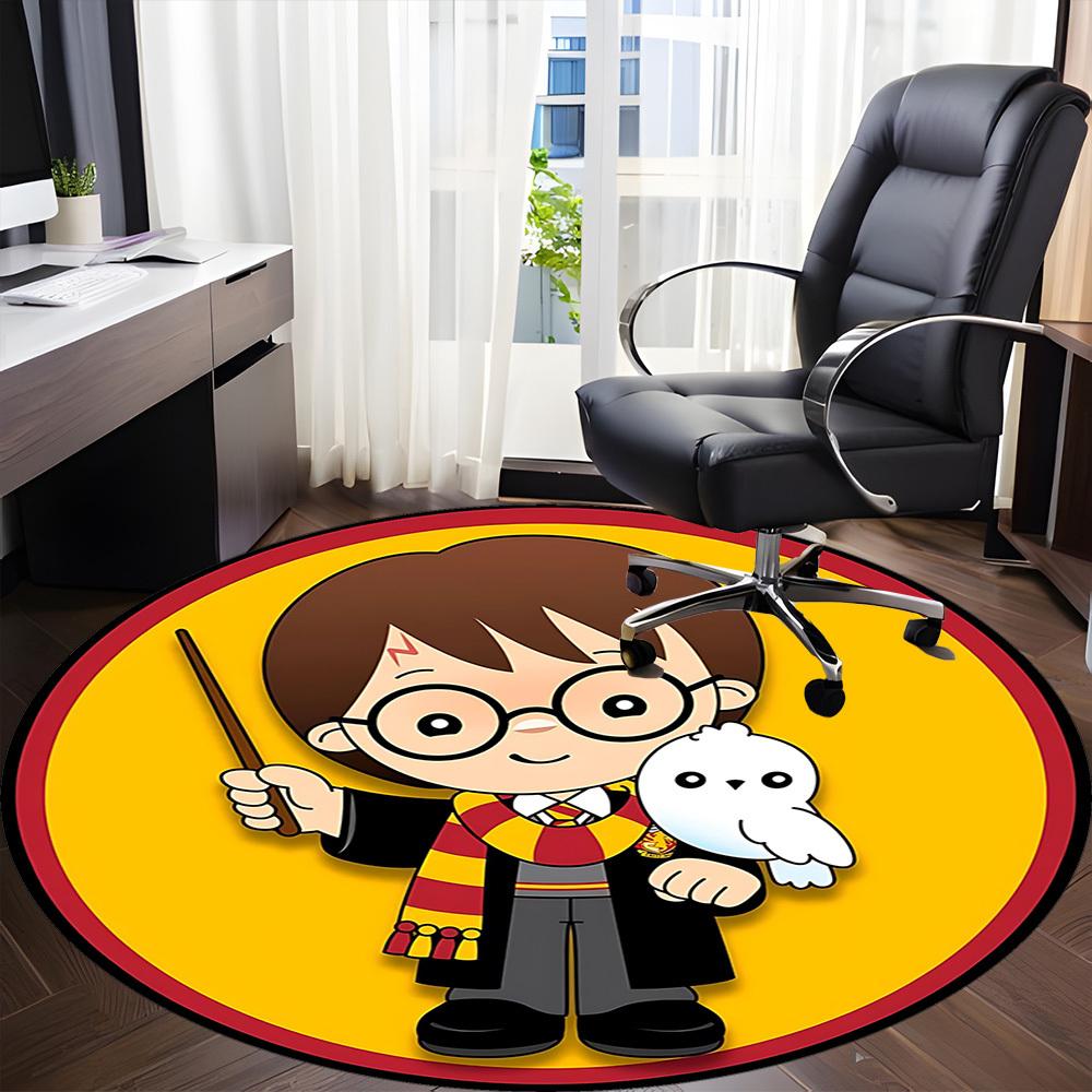 1pc Harry Potter Carpet, Round Non-Slip Durable Large Size Office Carpet, Suitable for Office,yy250908029