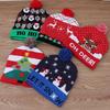 Christmas Decoration Props Children's Colorful Glowing Light Knit Hat Cap Santa Clause Elk Snowman Style