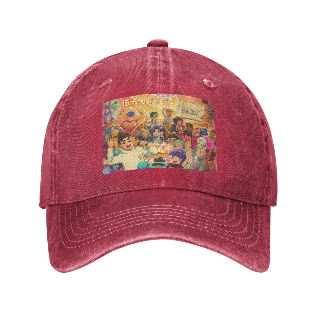 Scissor Seven Action Unisexga Cartoon Washed Denim Cap Casual Baseball Caps Adjustable Hat Summer Unisex Baseball Hats