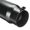 4" Inlet 5" Outlet 12" Long Angle Cut Rolled Bolt-On Exhaust Tip Tail Pipe Black