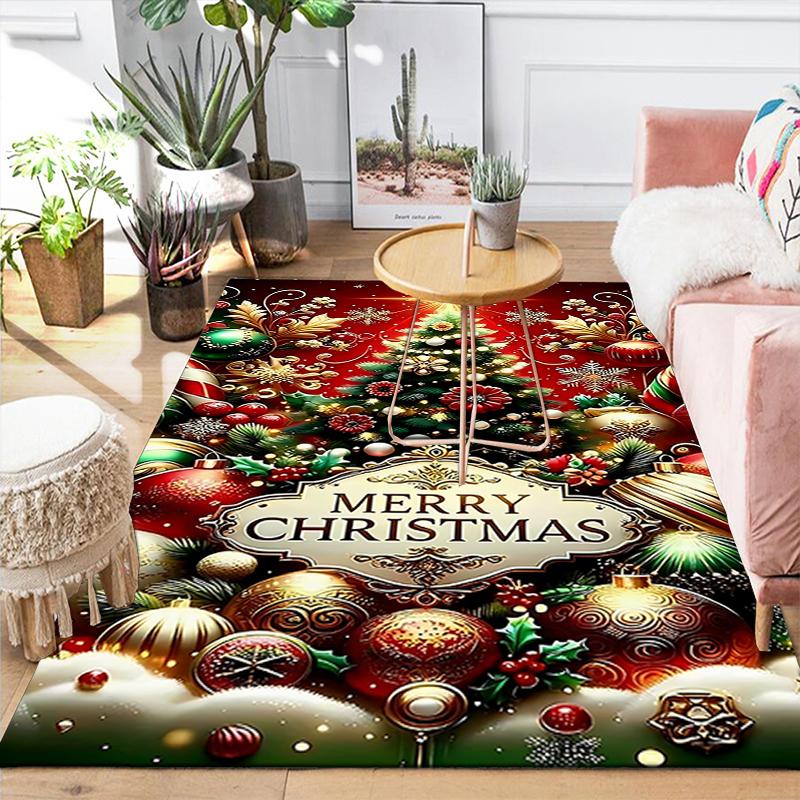 1Pc Christmas Tree Decorations Rug, Office Carpet Indoor Outdoor Doormat, Non-Slip, Comfortable, Living, Christmas Halloween,  Xmas Gift G1127