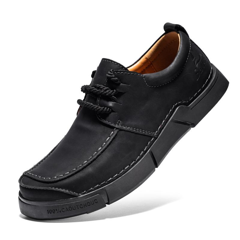 Men's Casual Leather Shoes Retro British Loafers Outdoor Breathable and Non Slip Men's Sports Shoes