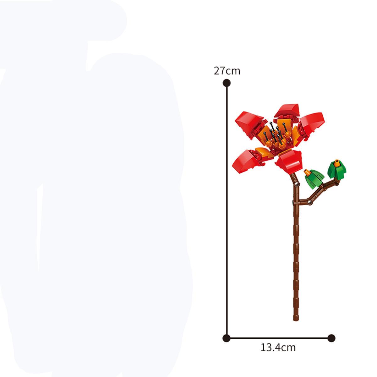 

RedRose Flower Sunflower Building Blocks Flower Baskets Eternal Flower Girl Desktop Decorations Ornaments Gift Toys