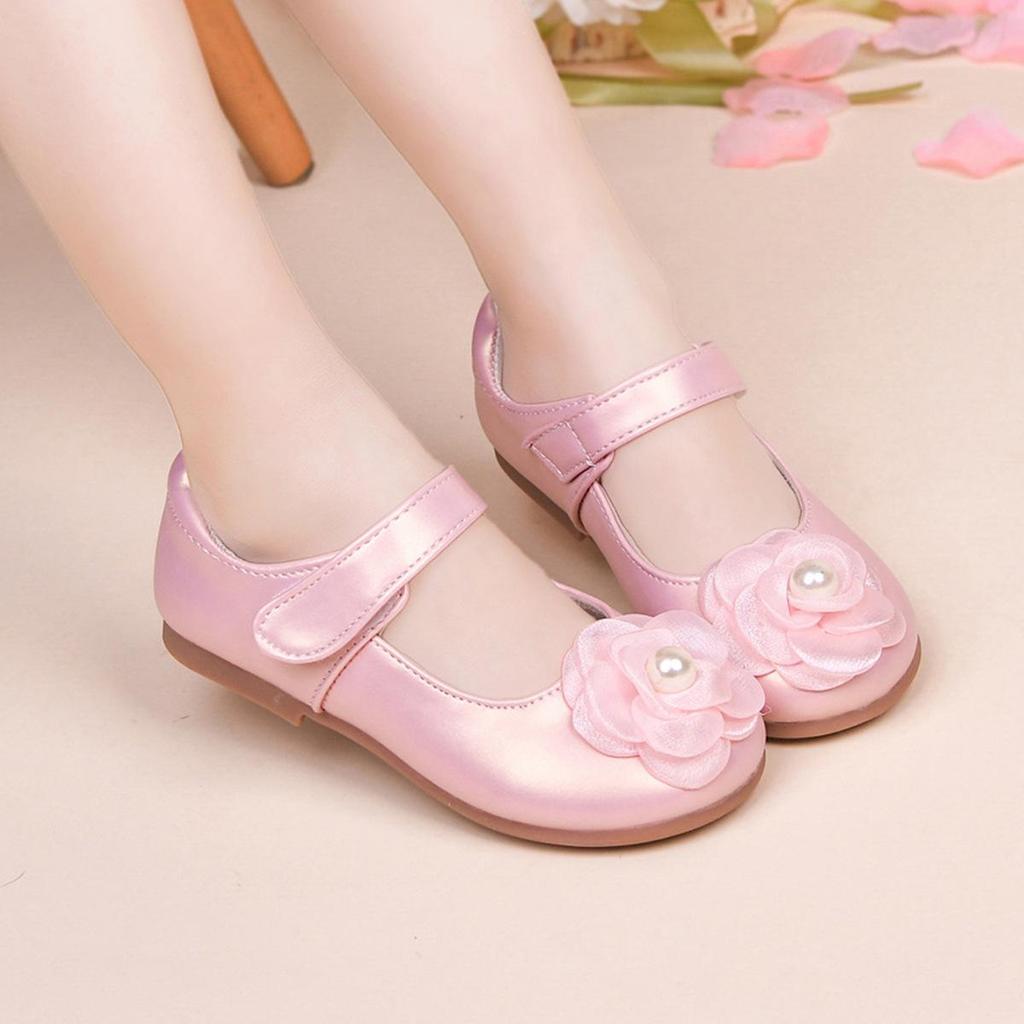 Spring & Autumn Flower Girl Loafers: Kids' White Leather Princess Shoes