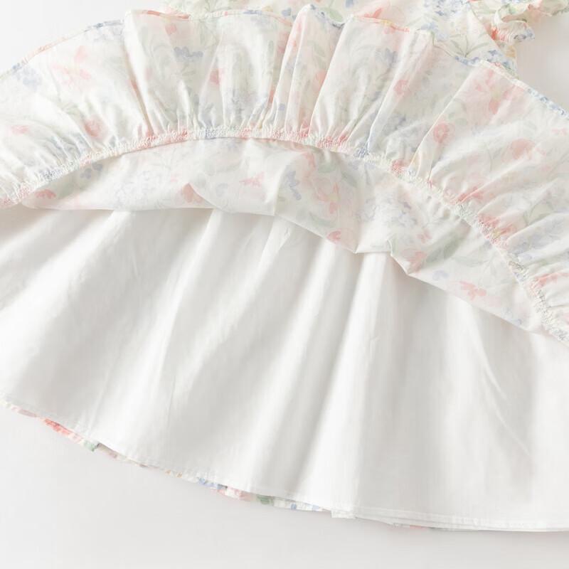 DAVE&BELLA Mädchen Sommerkleid aus Baumwolle mit Blumenmuster