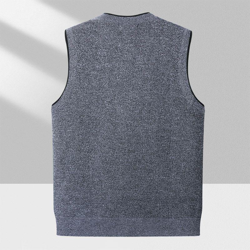Men's Sweater Vest Casual Sleeveless Knit Jackets Men Fashion Plaid V-neck Cardigans Man Clothes Knitted Waistcoat
