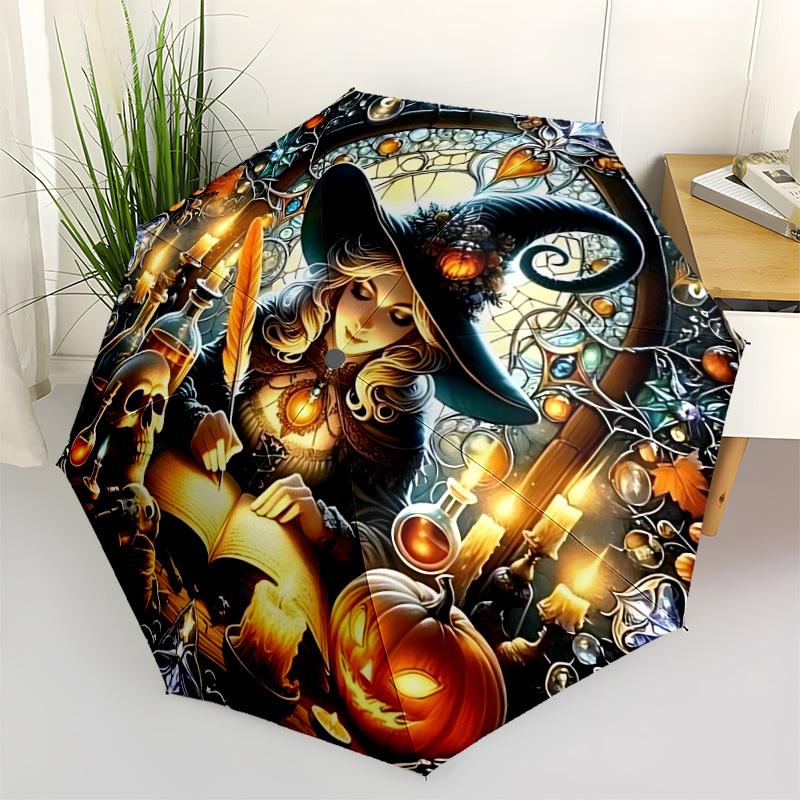 

1pc Halloween Decor Automatic Folding Umbrella. casual outdoor accessory, for all seasons yy250924061