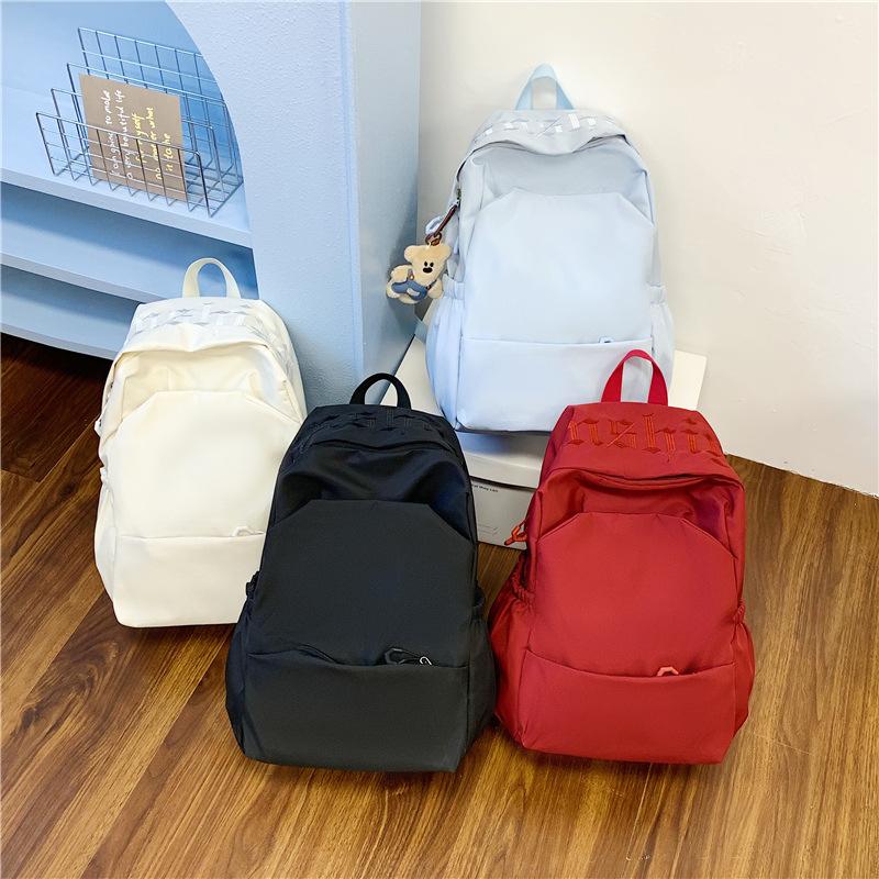 Schoolbag Large Capacity Simple Backpack Female Korean Version Daily Versatile Commuter Backpack Junior High School Student Class School Bag