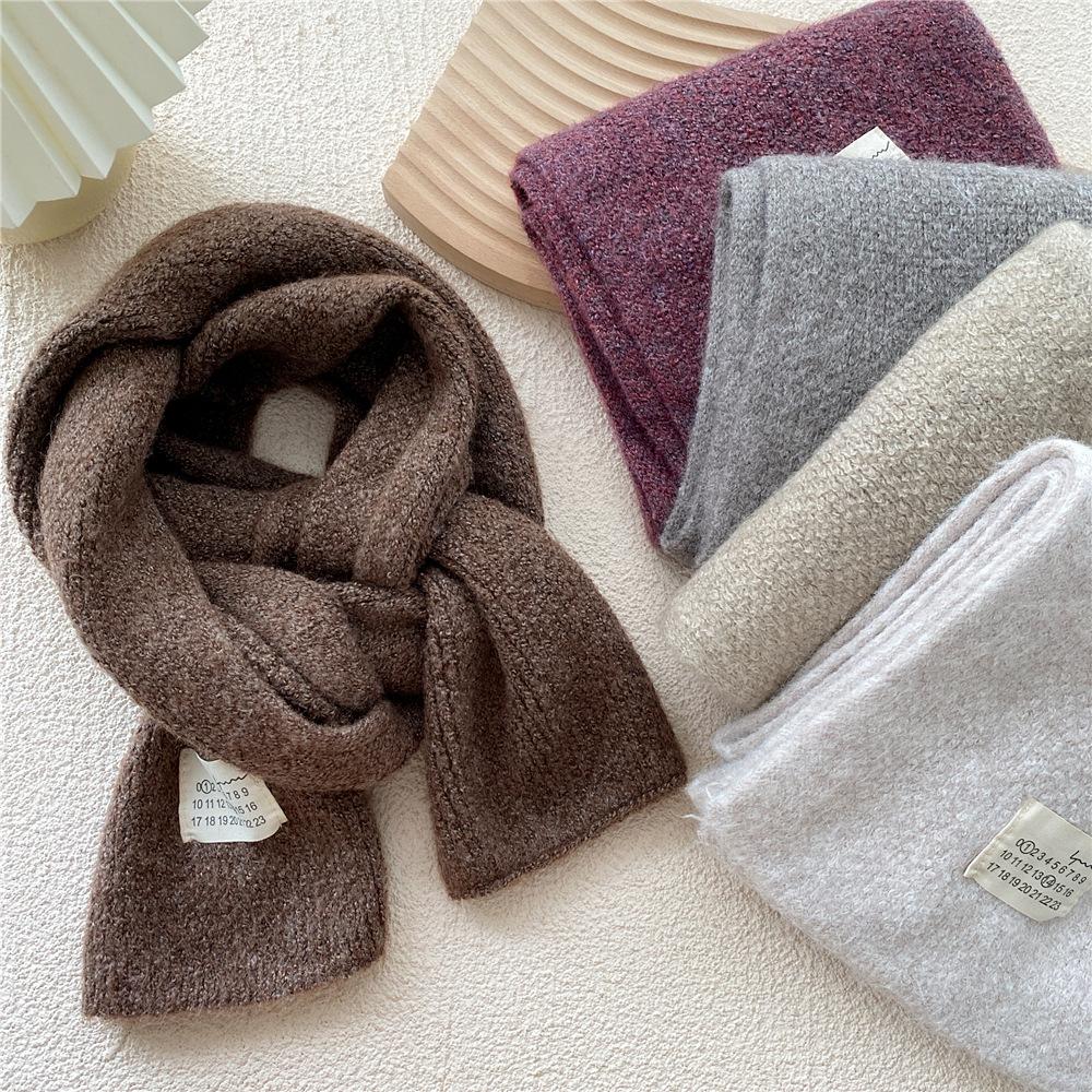 Écharpe femme automne hiver mode couleur unie tricoté écharpe chaude
