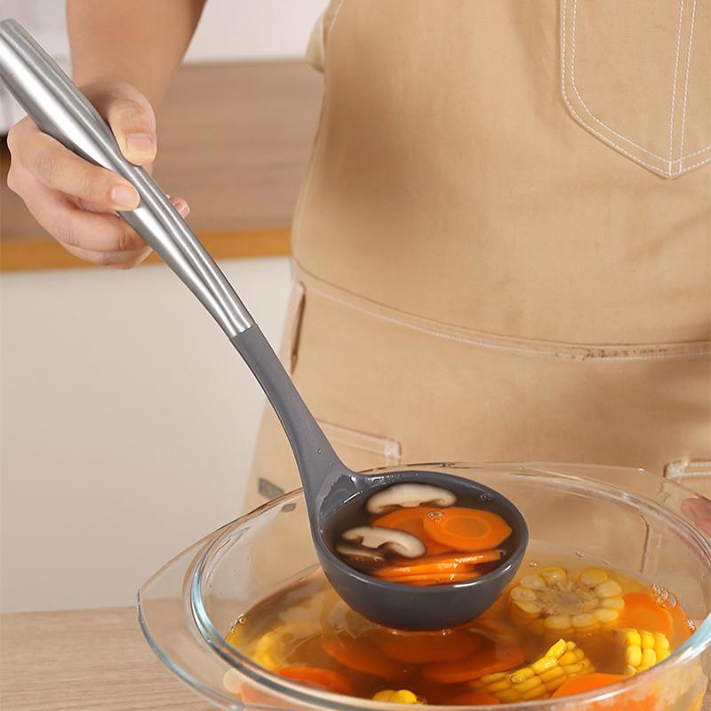 6Pcs Kitchen Cookware Silicone Kitchenware Non-stick Cooking Tools with Holder Spatula Spoon Ladle Egg Beaters Shovel Utensils Set