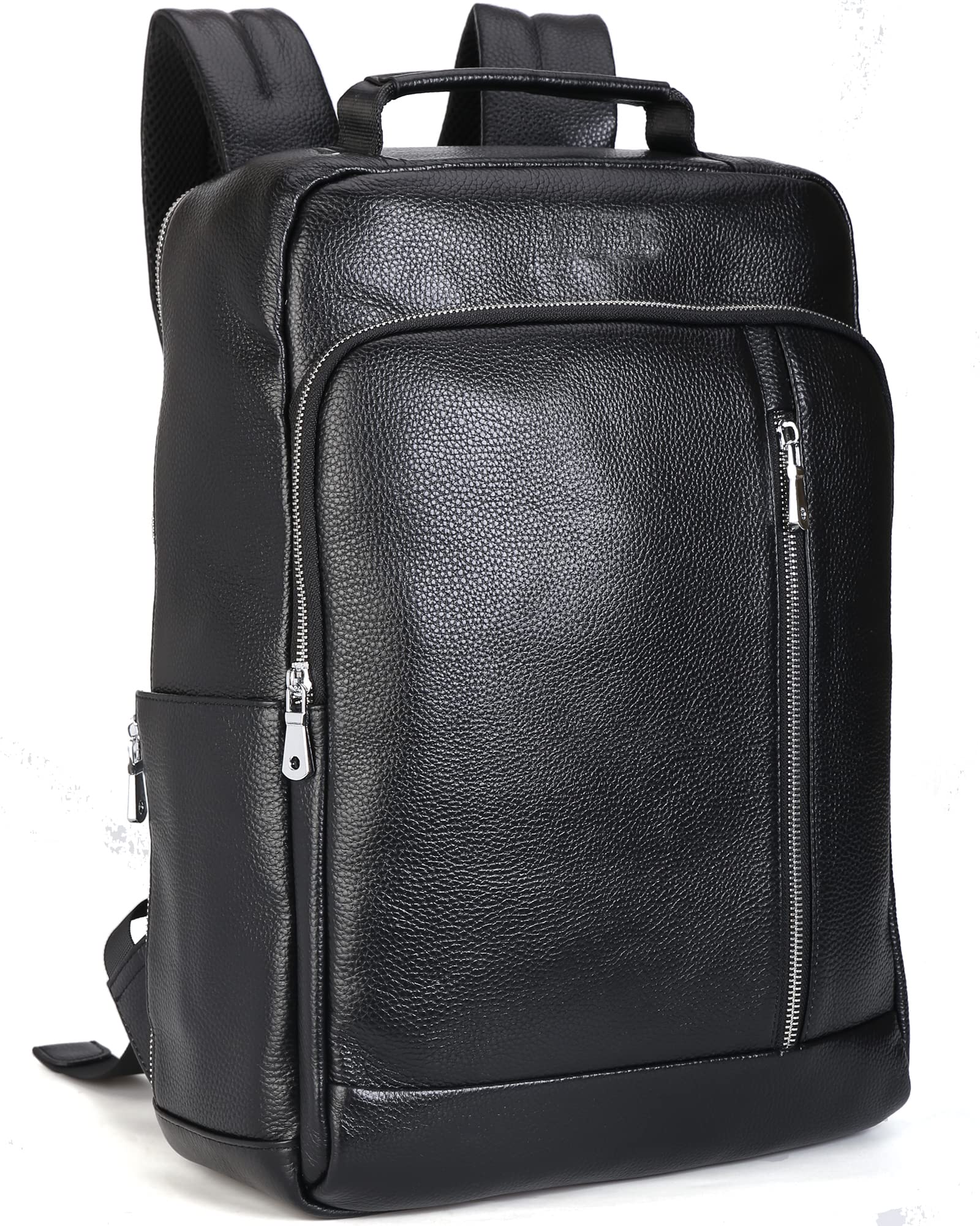 Мужской рюкзак Masa Kawa из натуральной кожи, квадратный дизайн, вмещает 15,6-дюймовый ноутбук, формат А4, водонепроницаемый, большая вместимость, идеально подходит для выпускного,