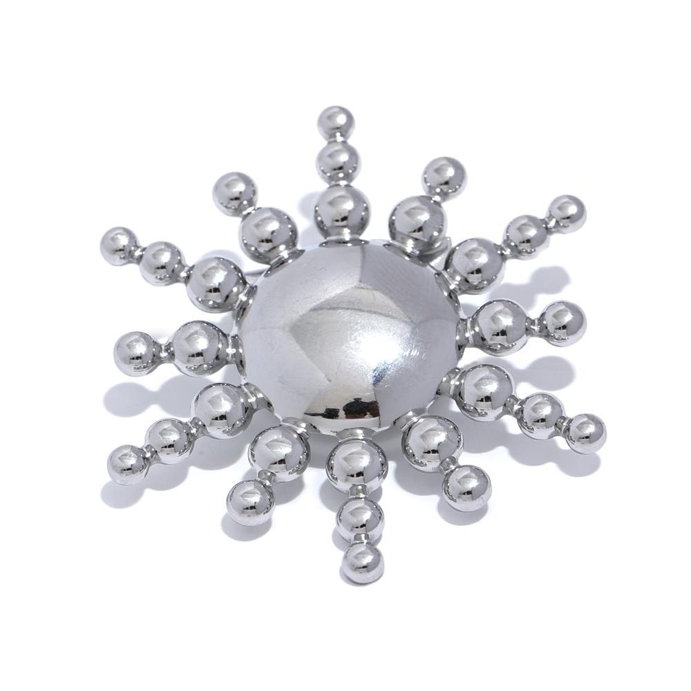 

Yhpup Waterproof Stainless Steel Sun Brooch Pin Rust Proof Fashion Charm Clothing Metal Jewelry Accessories