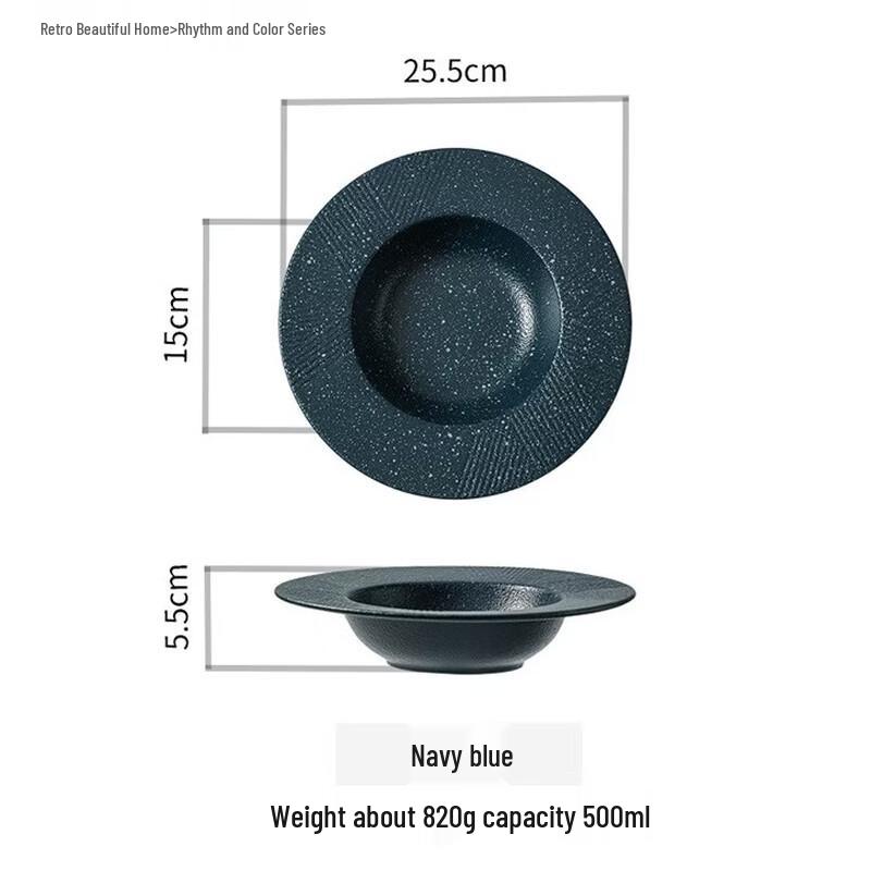 ZISIZ Japanese Ceramic 10-inch Diagonal Stripe Straw Hat Plate