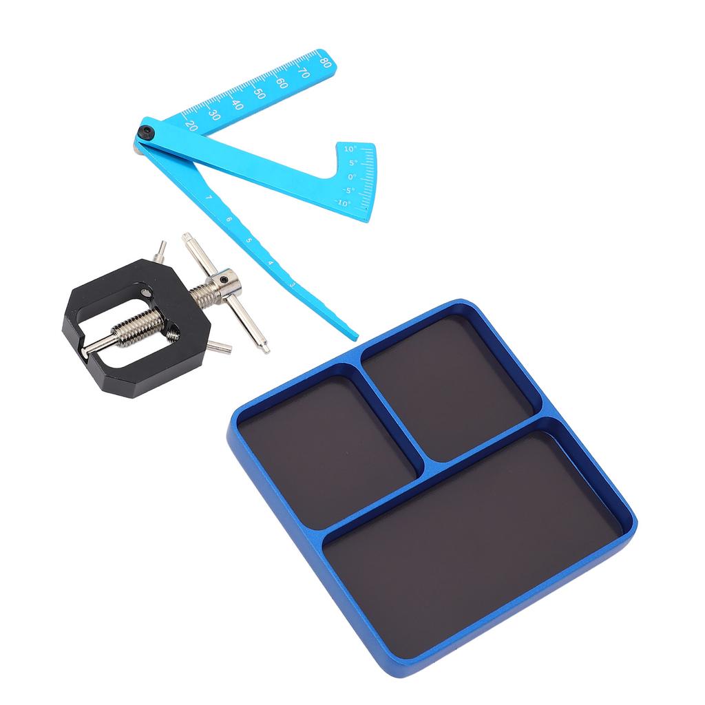 RC Screw Tray Aluminum Alloy RC Nuts Storage Fixing Tools Holder Plate with Disassembly Tool and