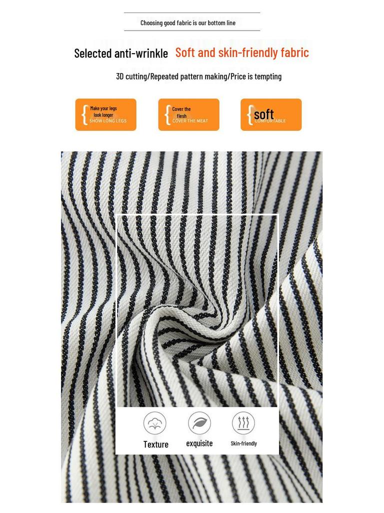 Women's Retro Striped Wide-Leg Pants, 2026 Spring/Summer, Tie-Up Loose Fit, Versatile Old Money Style.