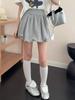 Korean Style Spring High-Waisted A-Line Slimming Midi Skirt for Women