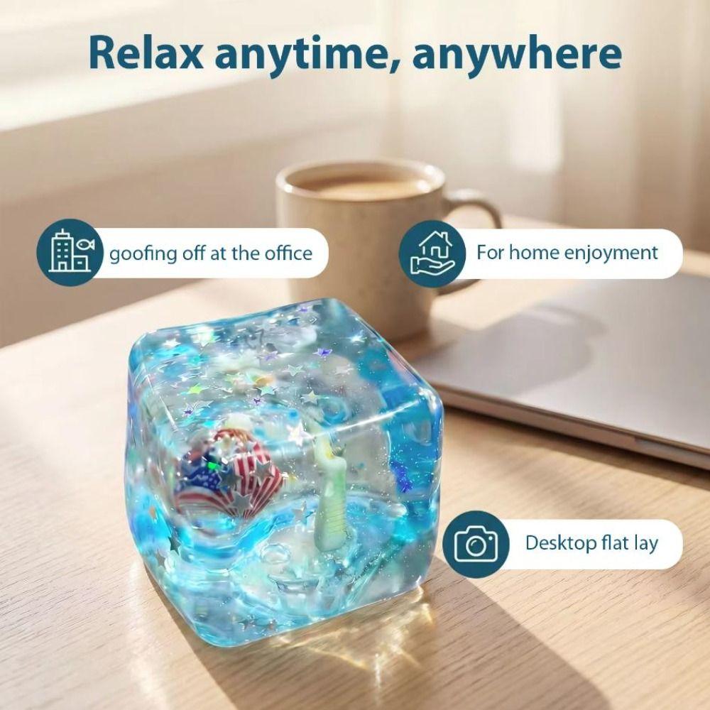 Slow Rising Blue Ocean Ice Cube Stress Balls Slow Rebound Sensory Fidget Toy Social Activities