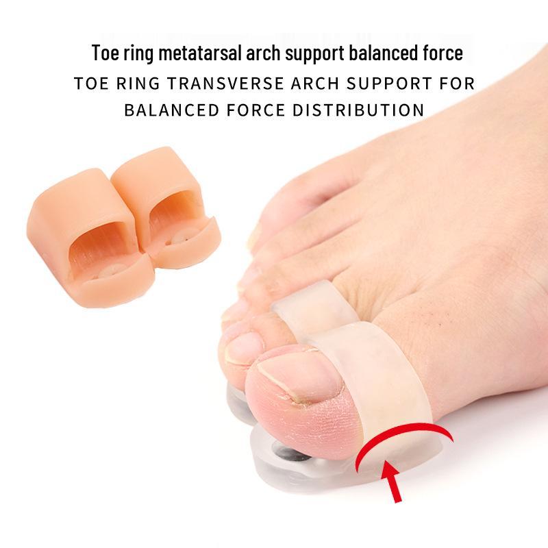 Magnetic Silicone Toe Separator & Straightener for Overlapping Toes - Cuttable, Double-Hole Design