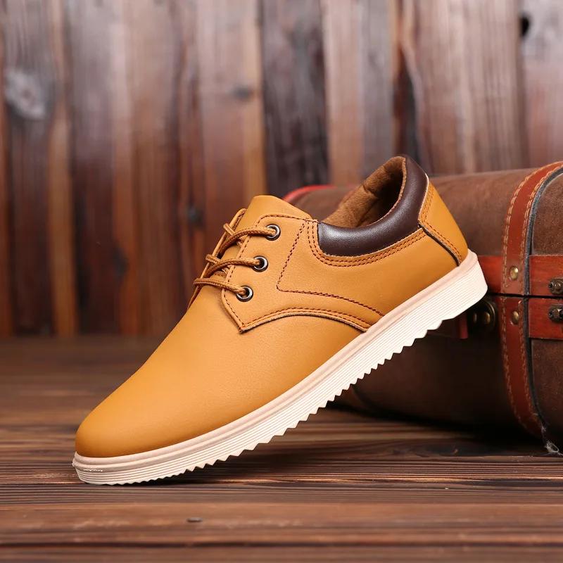 Fashion Men's Loafers Fashion PU Leather Casual Shoe Light Comfort Flats Lace Up Oxfords Driving Shoes for Men Sneaker Zapatillas Hombre