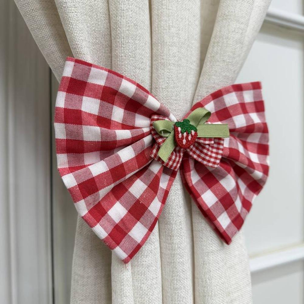 Adjustable Curtain Binding Straps Strawberry Design Curtain Buckle Living Room