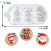 3 håligheter Jultomte Älg/Snögubbe/ Snöflinga Silikonform Fondant Tårta Dessert Chokladform Dekorationsverktyg