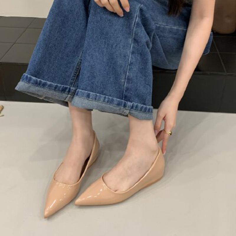 Women's Shoes Design Sense Niche Single Shoes Women's Summer Light Mouth Versatile Not Tired Feet Soft Leather Not Grinding Feet Nude High Heels