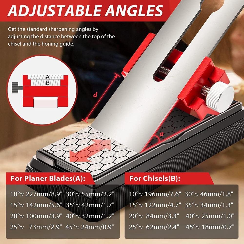 Stainless Steel Sharpening Guide Adjustable Sharpener Tool Multi-Angle Honing Guide Tool Chisel