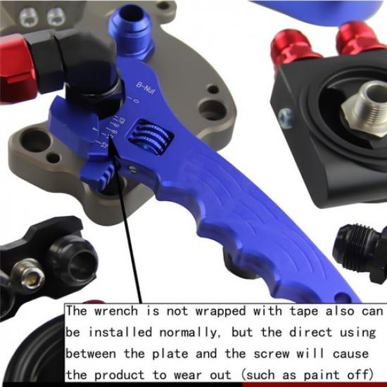 3AN-12AN Aluminum Adjustable Spanner Wrench Tool Blue for Fuel Hose End Fitting