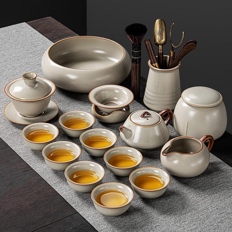 LNUO Yellow Ru Kiln Shi Piao Tea Set