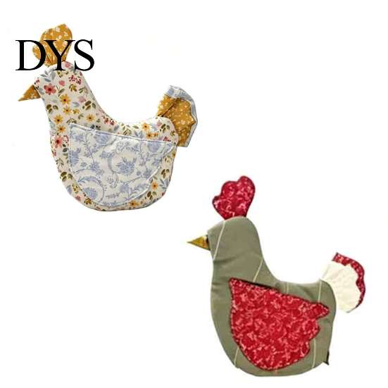 Handmade Chicken Kitchen Decor 2PCS Insulated Oven Mitts, Cute Shape Pot Holders, Heat Resistant Holders Cotton Gloves, for Farmhouse And Baking