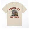 Funny Forklift Certified Skeleton Driver Meme T Shirts Men's 100% Cotton Oversized T Shirt Male Fashion Vintage Y2k T-shirt Tops