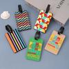 Soft Rubber Geometric Luggage Tags PVC Boarding Pass Creative Luggage Tag Address ID Name Lable Suitcase Tag Travel Accessories
