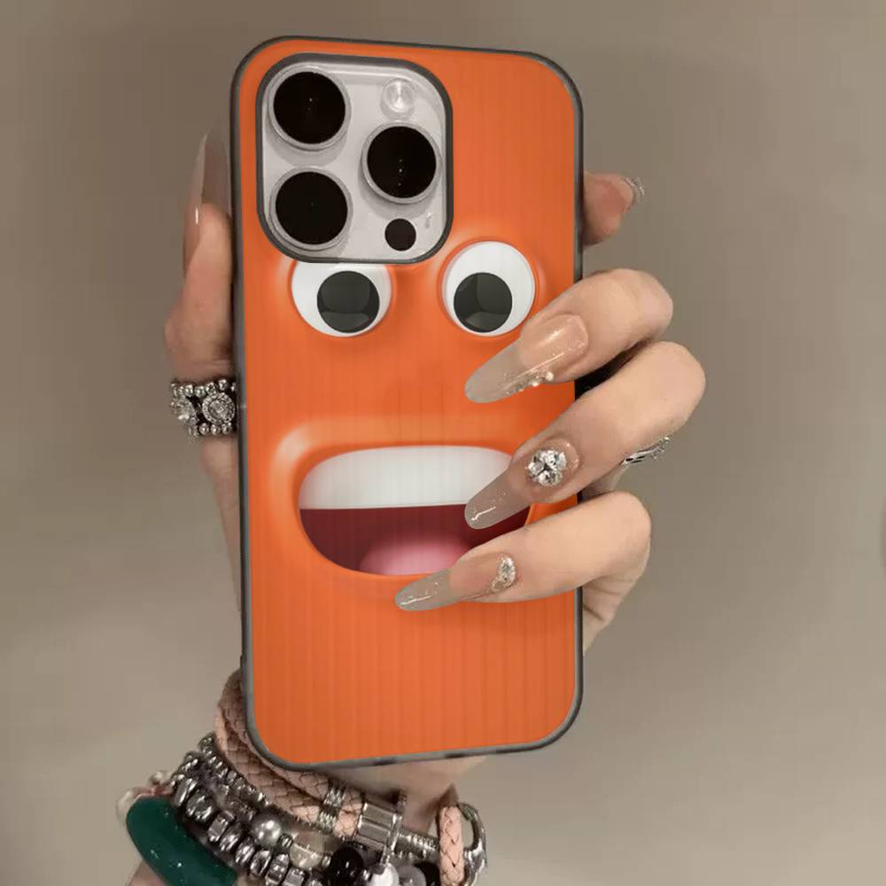 Funny Face For IPhone 17 16 15 14 13 12 11 Pro Max Plus Pro Clear Phone Cover Non-Slip Shell