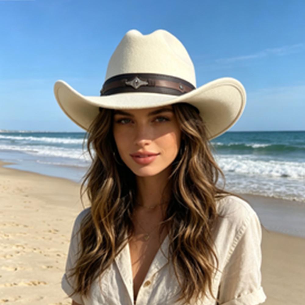 European and American Men's and Women's Autumn and Winter Jazz Cowboy Hats, Ethnic Style, Outdoor Temperament, Gentleman's Word Top Retro Top Hat Tide