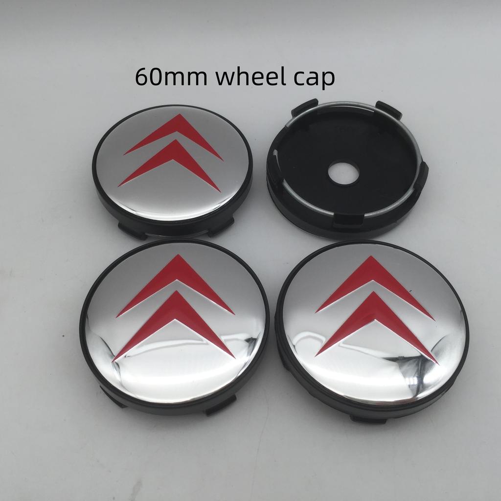 4pcs 3D For Citroen 56mm 60mm 68mm Car Emblem Wheel Hub Center Cap Badge Covers Sticker Decals Styling Accessories