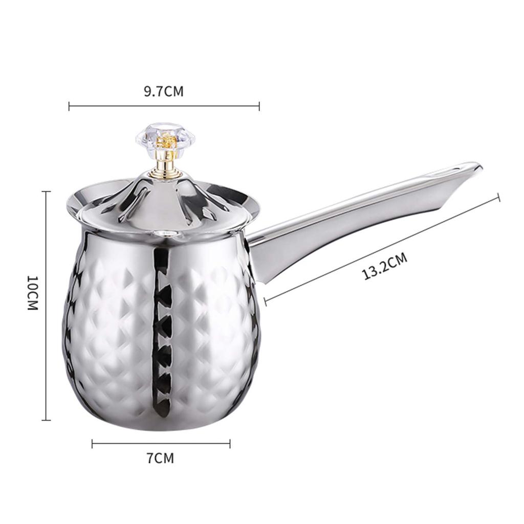 Turkish Coffee Pot with Long Handle Milk Frothing Pitcher Small Pot Greek Pot Coffee Moka Pot Butter Pot for Kitchen Men Gifts