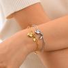 Classic Chain Stainless Steel Bracelets Trendy Cuban Rectangular Chain Heart-shaped Charm Bracelet Trendy Women's Gift Jewelry