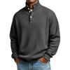 2024 Herren Retro Europa 4-Knopf Henley Shirt, 3D Digitaldruck, Langarm, Lockerer Schnitt Mode Sweatshirt