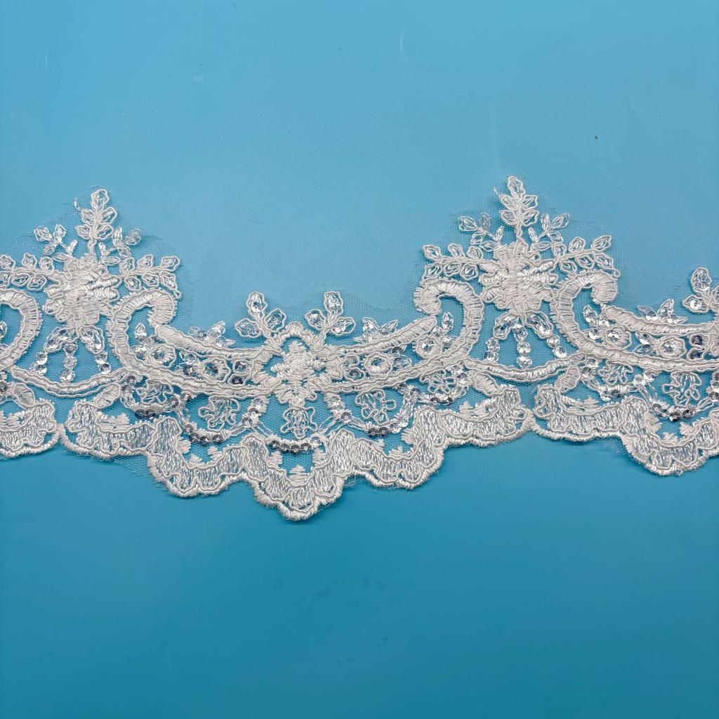 Car Bone Lace Embroidery Barcode Beads Lace Children'S Wedding Dress Bridal Headdress Jewelry Diy Lace Fabric