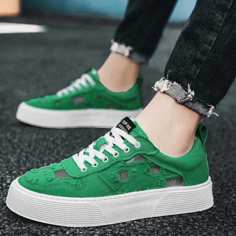 Moda Moda Oddychające Męskie Buty Płócienne Buty Sportowe na Platformie Casual Odporne na Zużycie Oddychające Modne Męskie Casualowe Buty Wulkanizowane