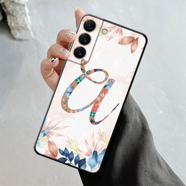 

Чехол для телефона для Samsung Galaxy S23 S22 S21 S20 Fe Ultra S10 S9 S8 Plus Note 20ultra 10plus, чехол с цветочным узором, лист, буква Art Samsung Note 10 Plus