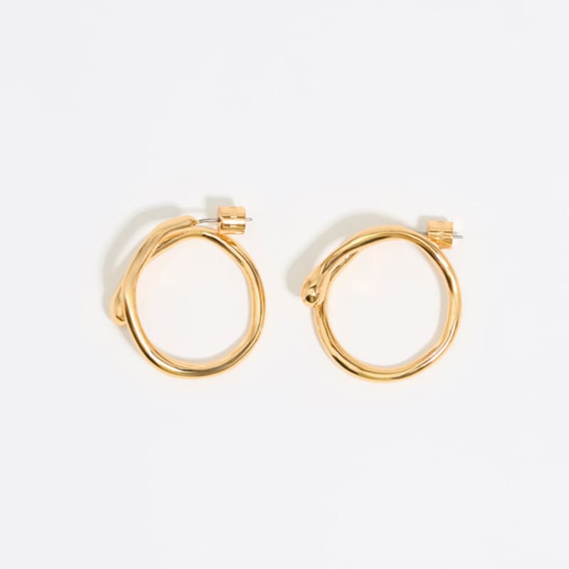 

BIMBA Y LOLA [25SS] BIMBA Y LOLA Textured Hoop Earrings B255AIW034GOF Gold_FREE