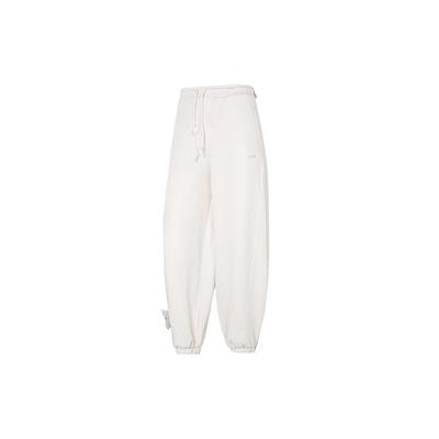 CNY Chinese New Year Series Logo Embroidered Breathable Knit Sports Pants Women Bottoms White 539595-65