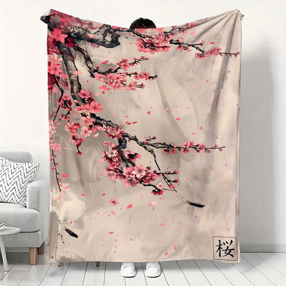 Japanese Landscape Samurai Geisha Flannel Fluffy Throw Camping Blanket for Children Adult Sofa Throw Blanket Modern Fashion Gift
