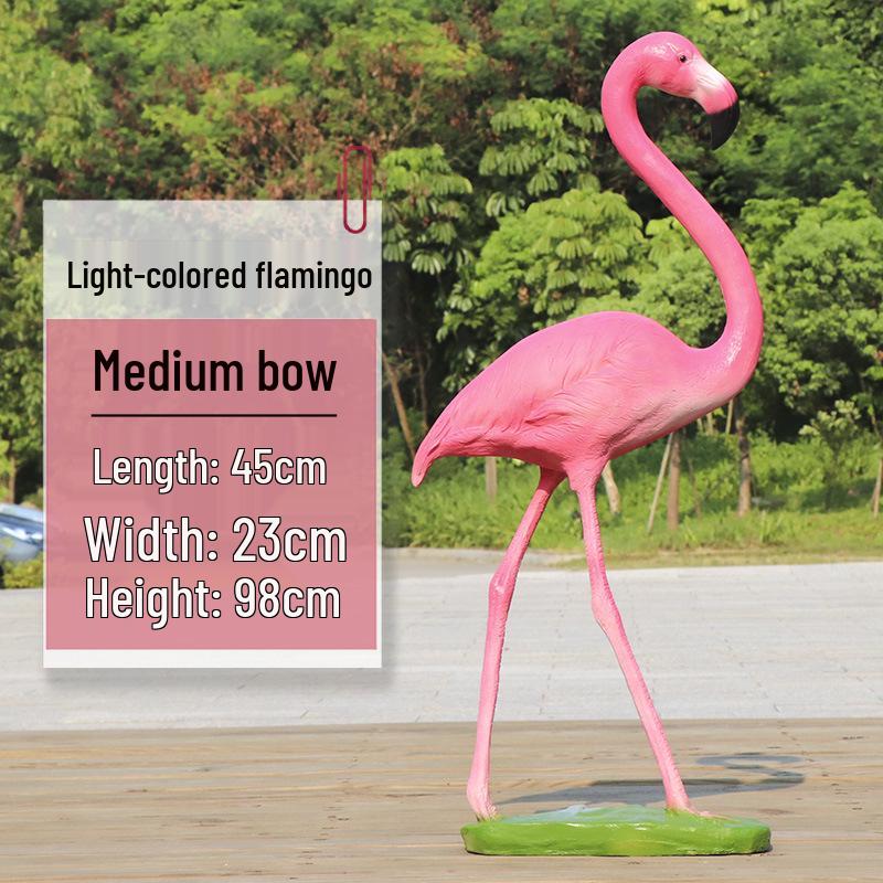 Fiberglass Flamingo Sculpture for Garden and Pond Decorations