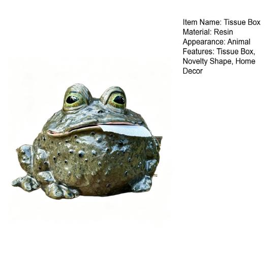 Tissue Box with Fun Toad-Shaped Tissue Holder Stable Resin Base Towel Dispenser for Kitchen Bathroom Home