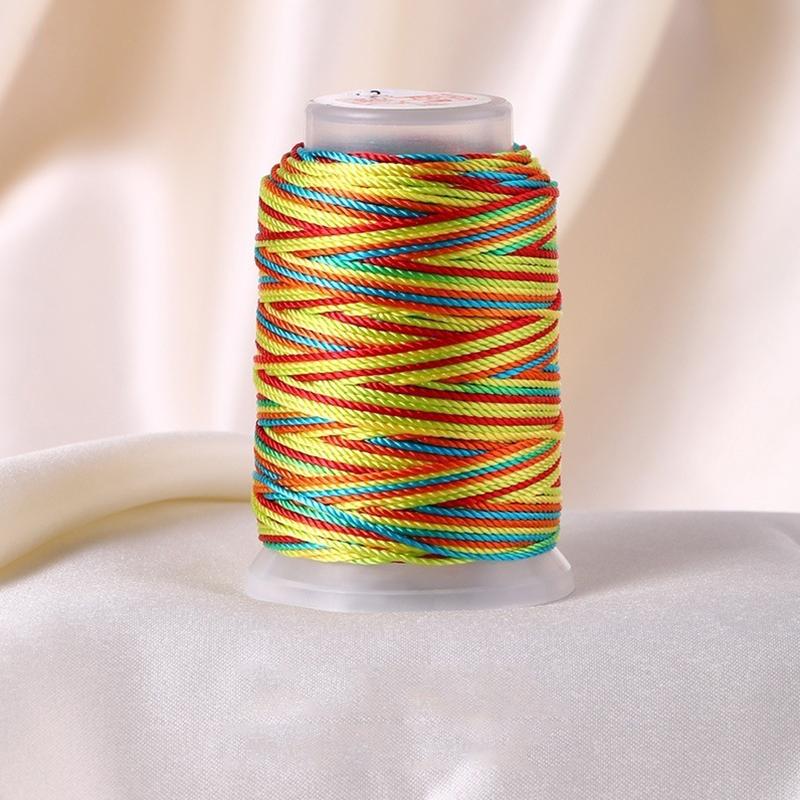 

1 рулон ручной нити 18 прядей плетеная веревка ручной работы тканый веревочный браслет градиентная многопрядная нить полиамидное волокно цветная нить E